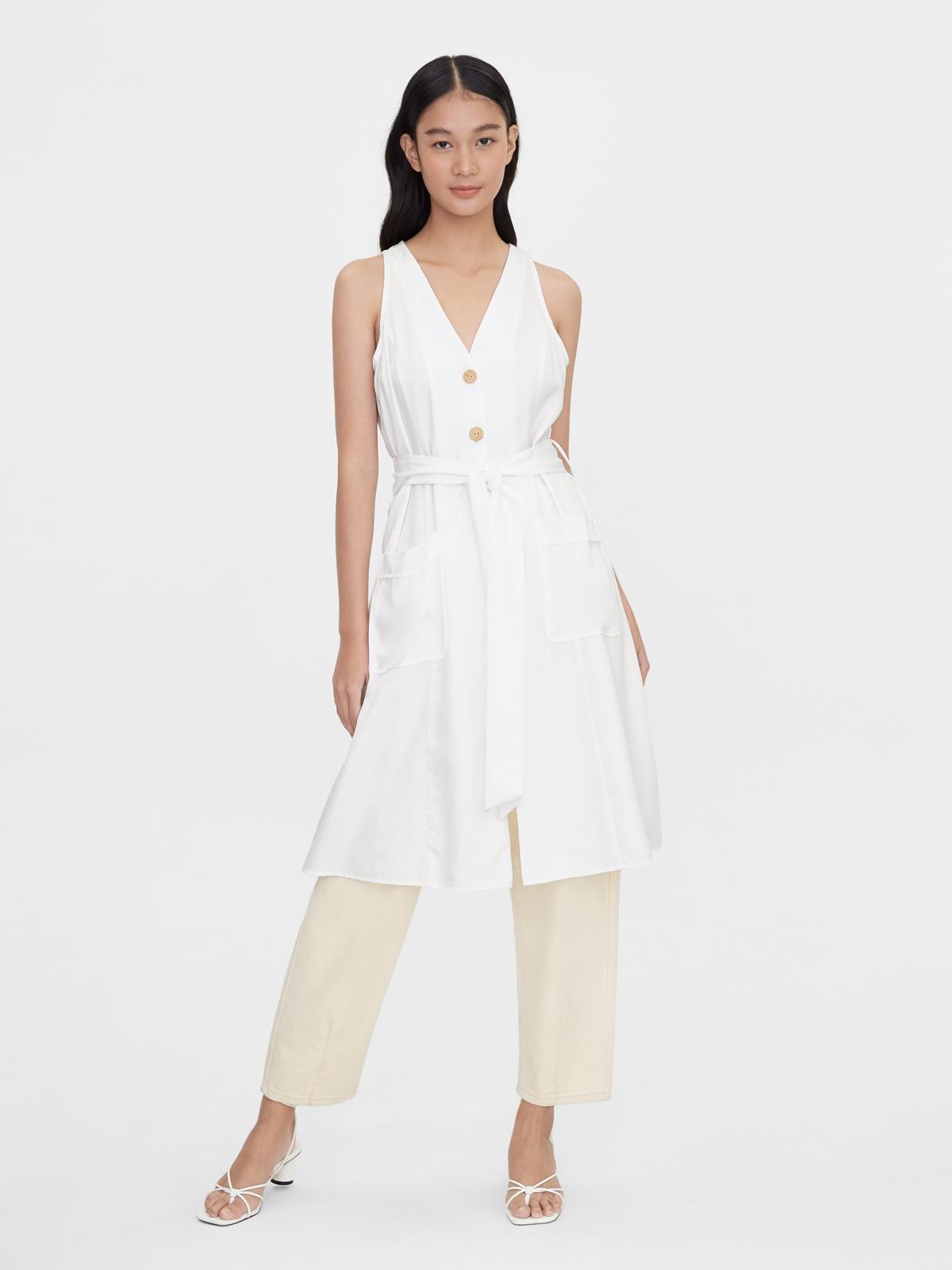 Sustainable Purpose Twin Pocket Vest - White