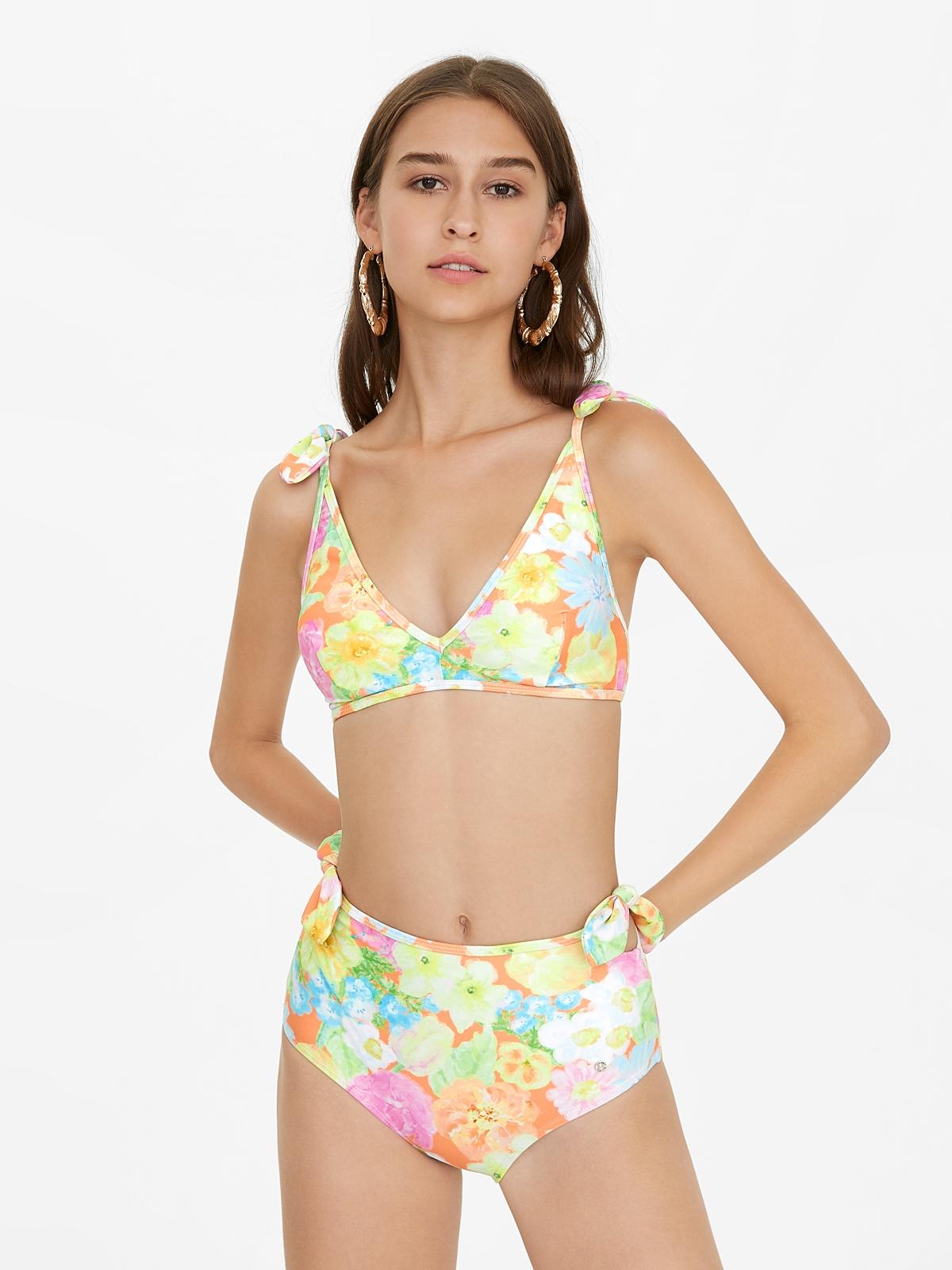 Floral Bow Bikini Bottom - Orange