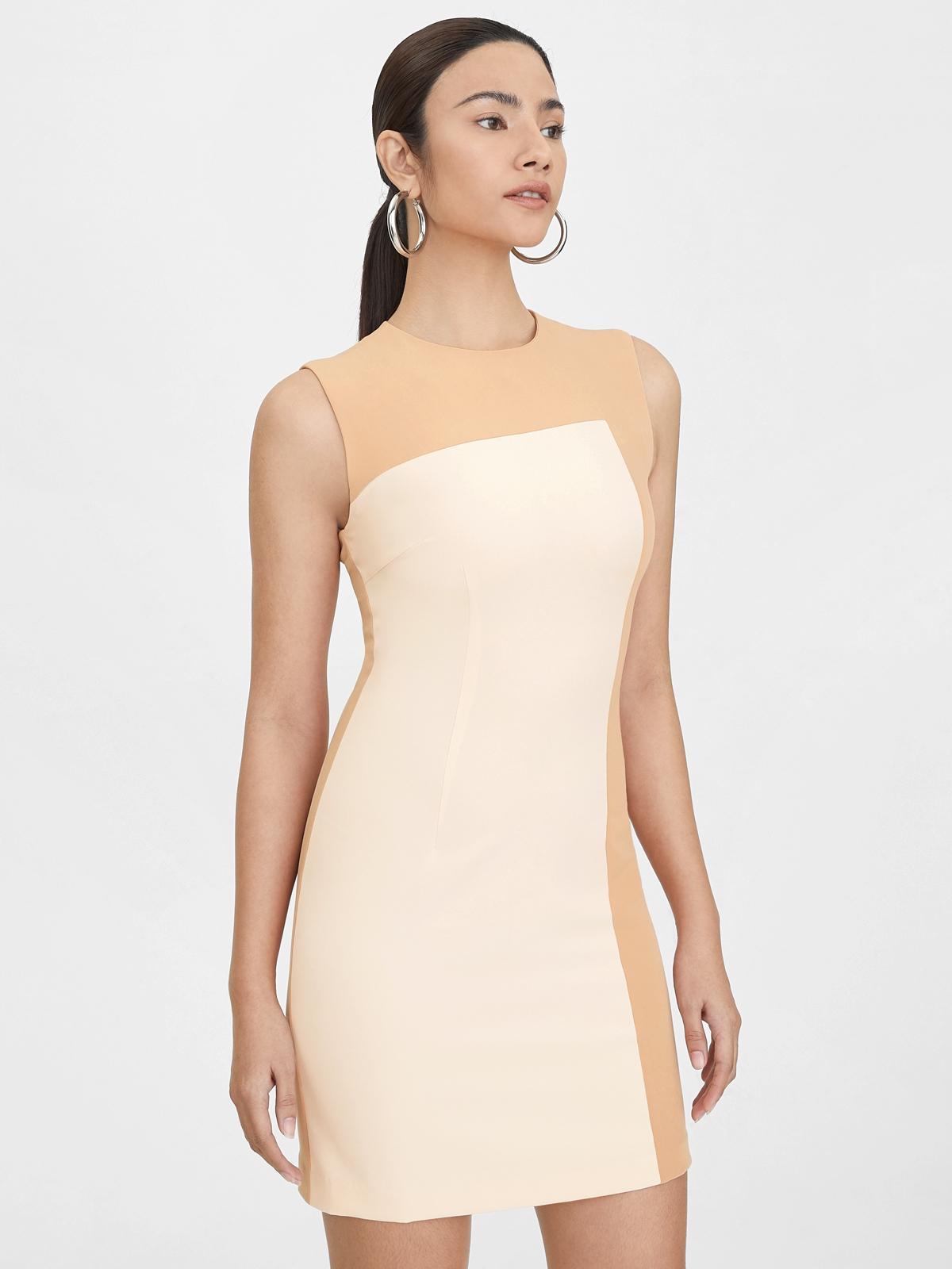 Mini Two Tone Dress - Peach