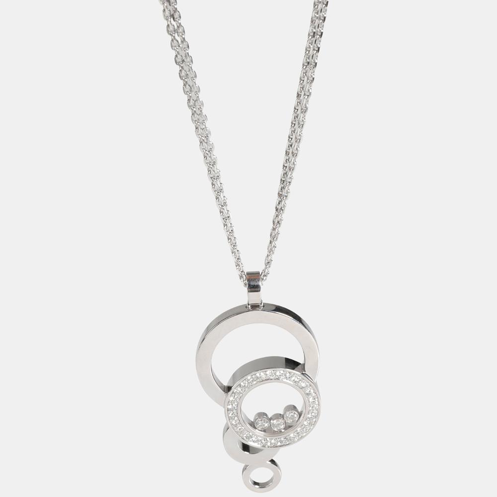 Chopard Happy Bubbles Diamond Pendant in 18k White Gold 0.56 CTW