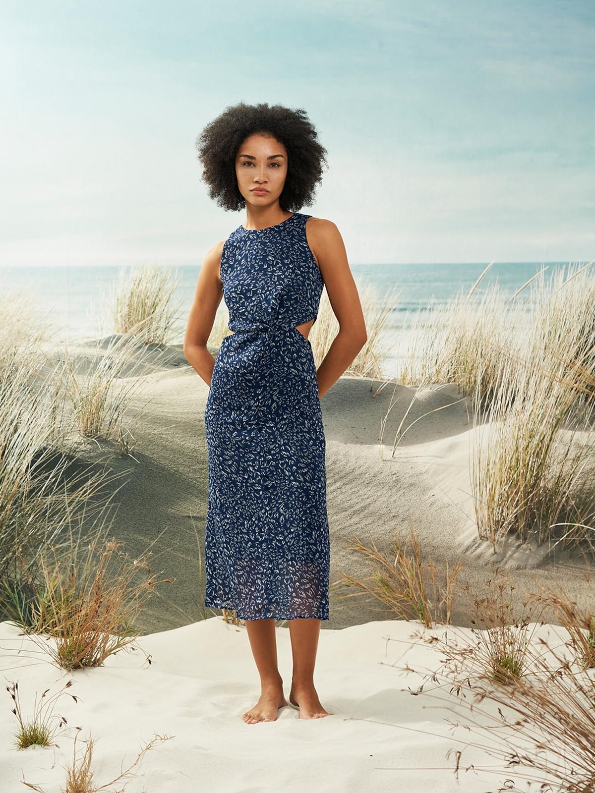 Fidel cut-out Dress - Blue