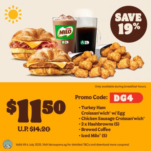 Save 19%: 2 Croissan’wiches + Sides & Drinks for $11.50!