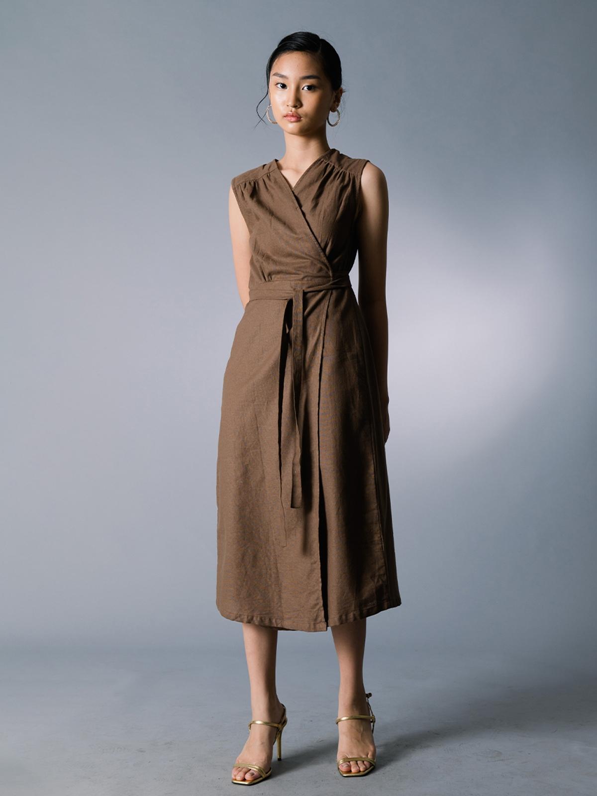 Maggie Wrap Dress - Mocha