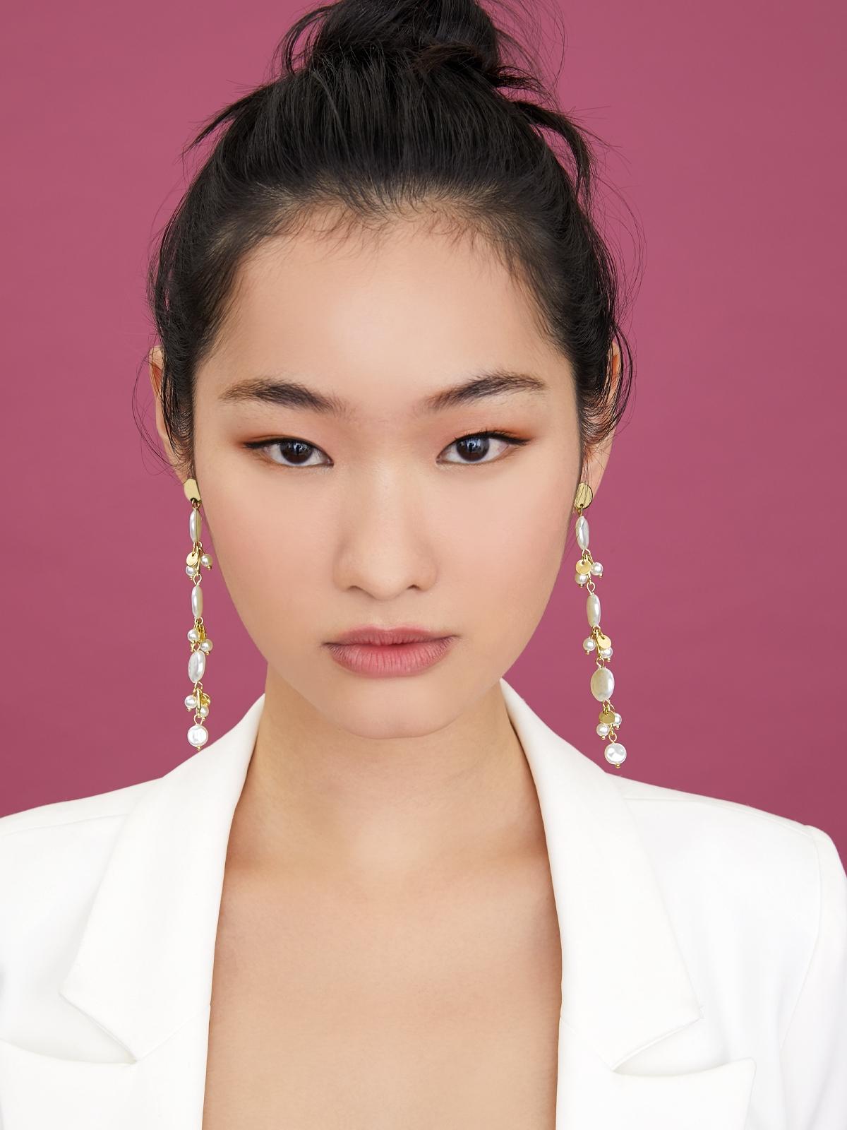 Pearl Tier Drop Earrings - Pearl