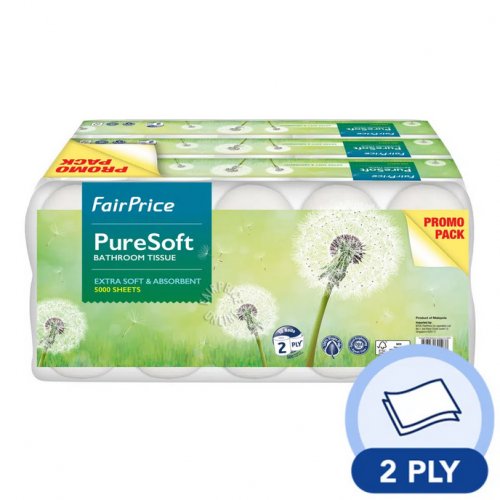 FairPrice PureSoft 2-Ply Bathroom Tissue