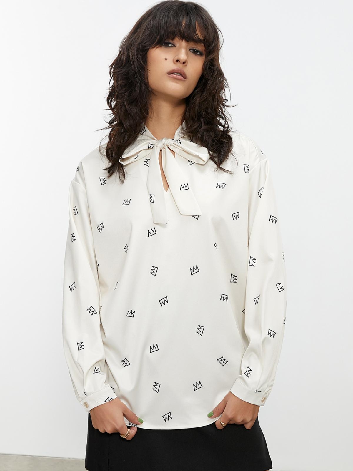 Jean-Michel Basquiat Crown Print Shirt - Beige
