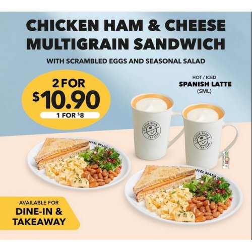 2 Chicken Ham & Cheese Multigrain Sandwich set