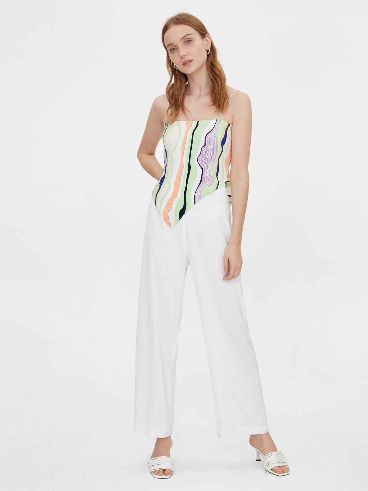 Back Tie Abstract Print Jumpsuit - Orange