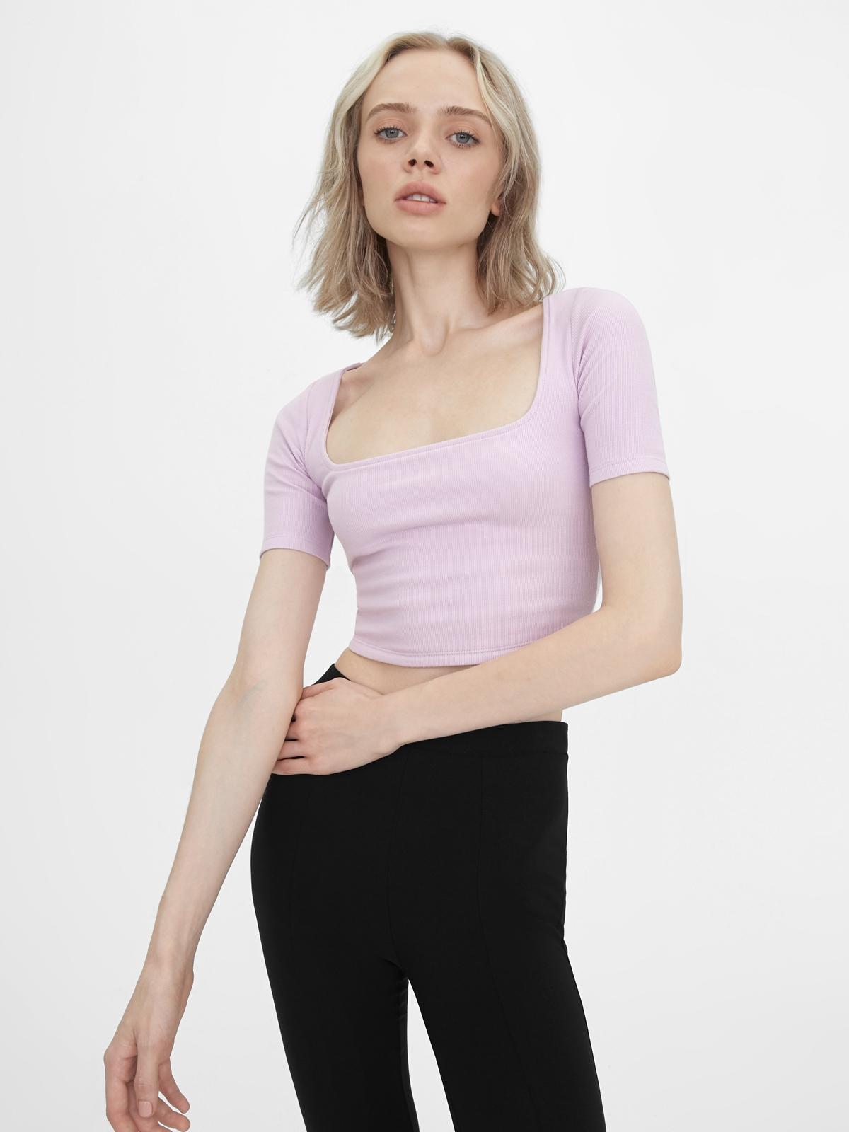Sustainable Fitted Crop Tee - Purple