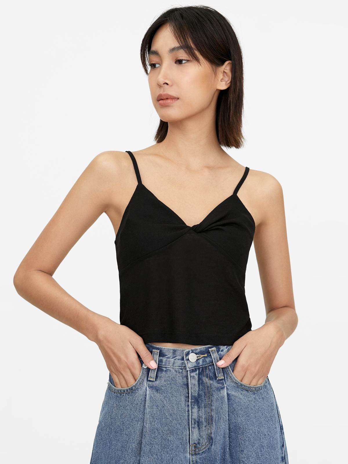 Knit Crop Cami - Black