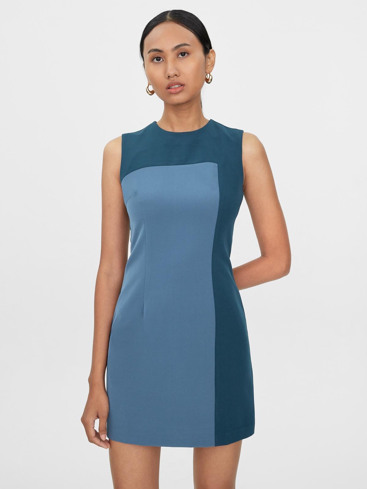 Mini Two Tone Dress - Navy