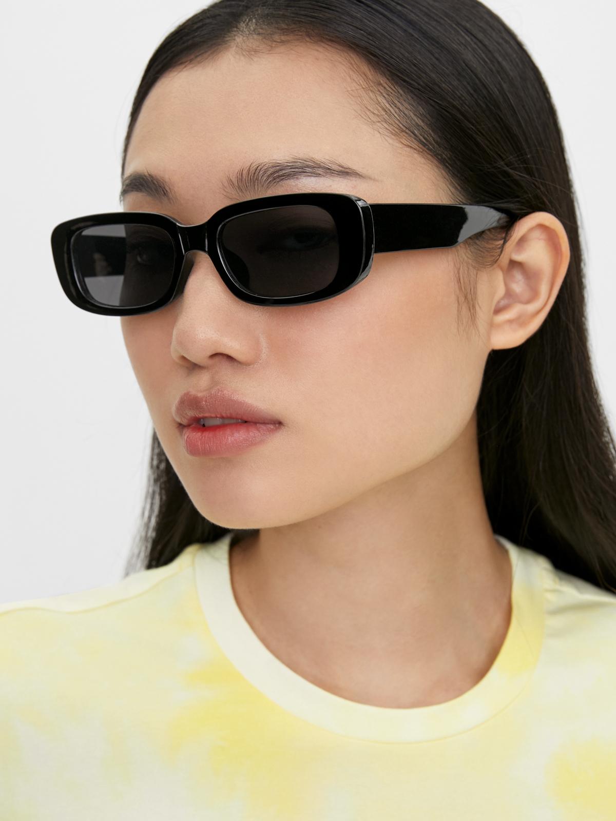 Rectangular Frame Sunglasses - Black