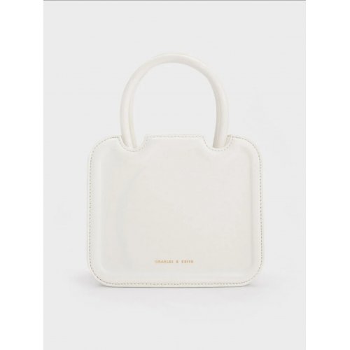  Perline Sculptural Top Handle Bag - White 