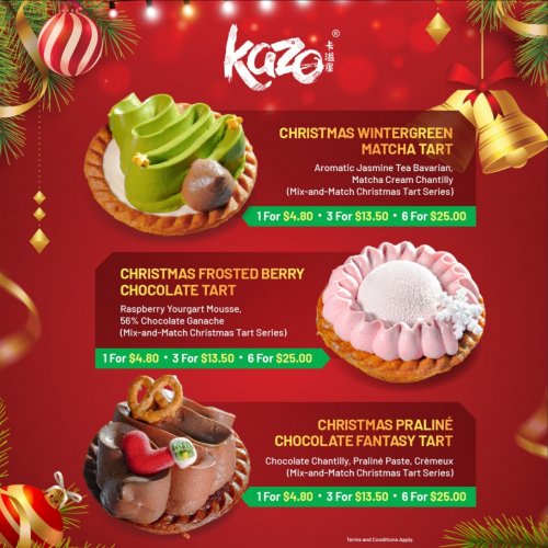 Christmas Wintergreen Matcha Tart