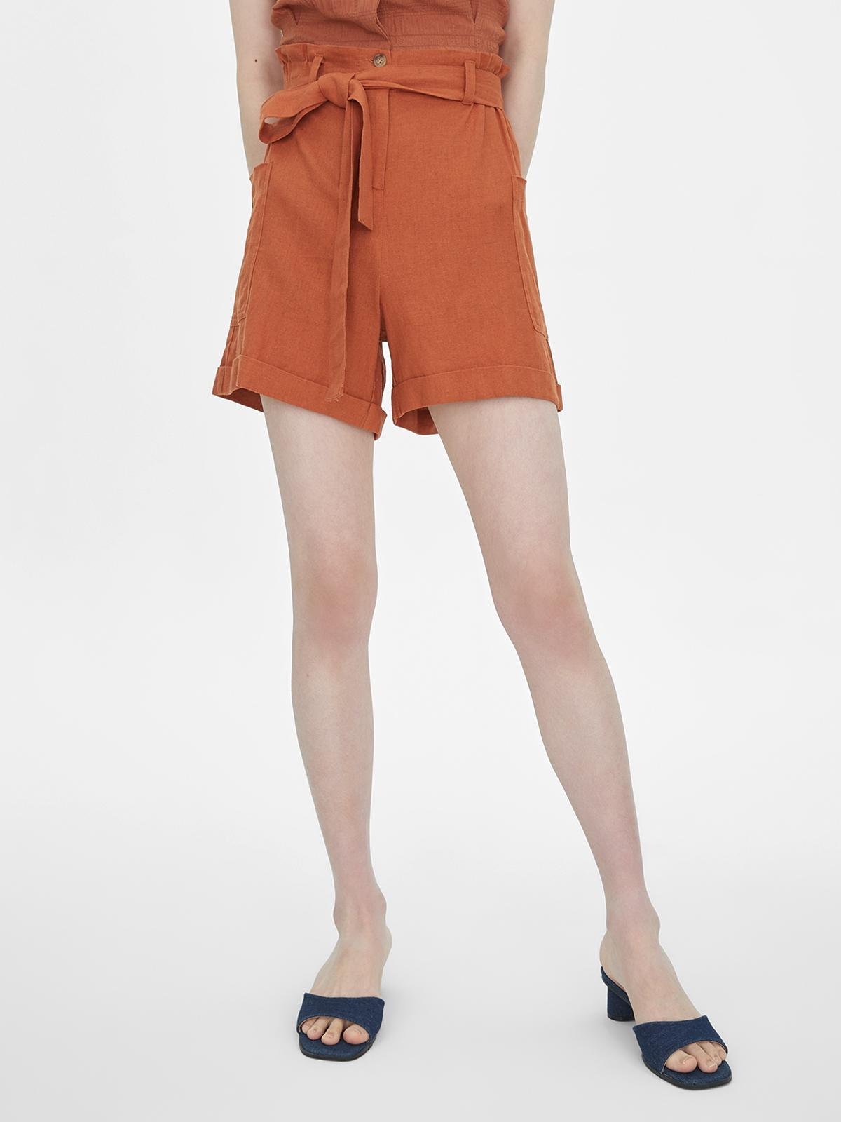 Bow Belt Shorts - Brown