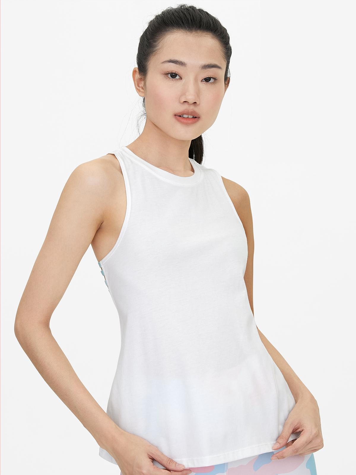 Racerback Loose Tank Top - White