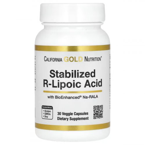  California Gold Nutrition, Stabilized R-Lipoic Acid, 30 Veggie Capsules 