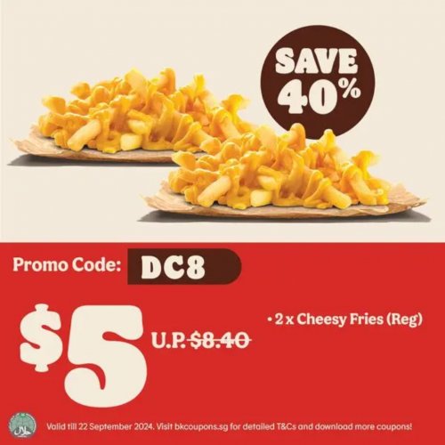 2 For $5 Burger King Cheesy Fries (Reg)