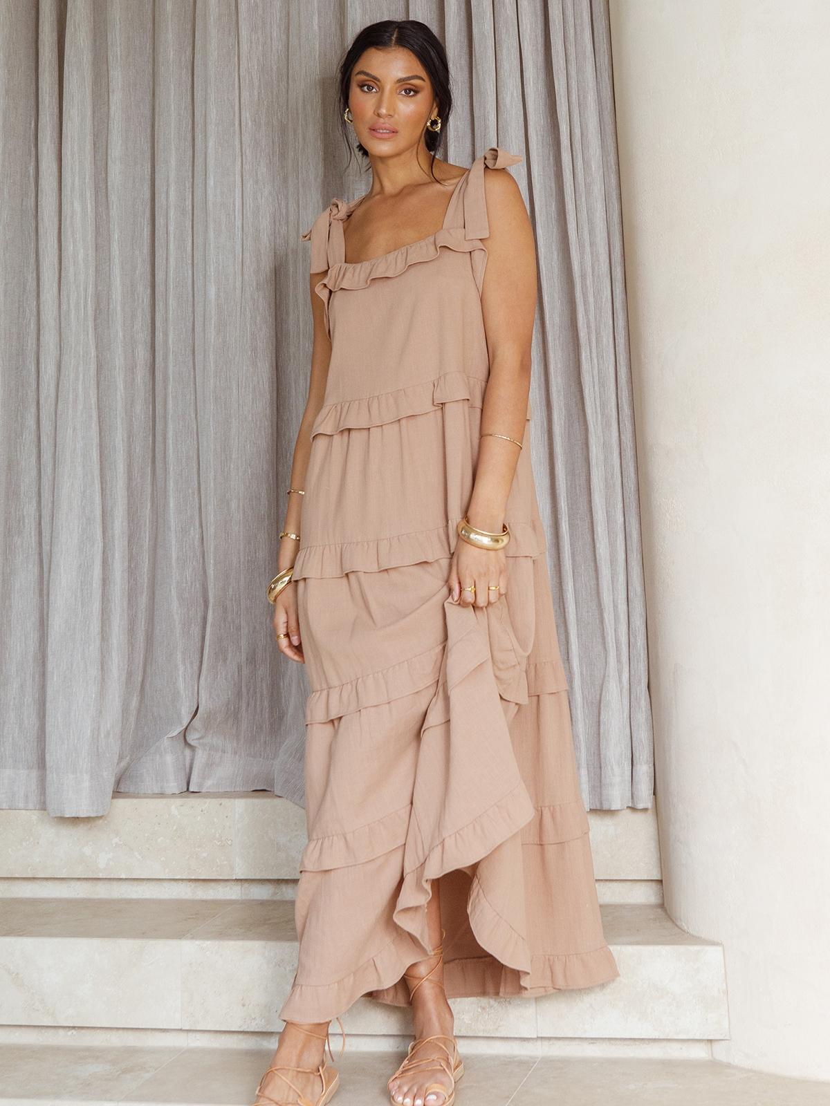 Bask Maxi Dress - Brown