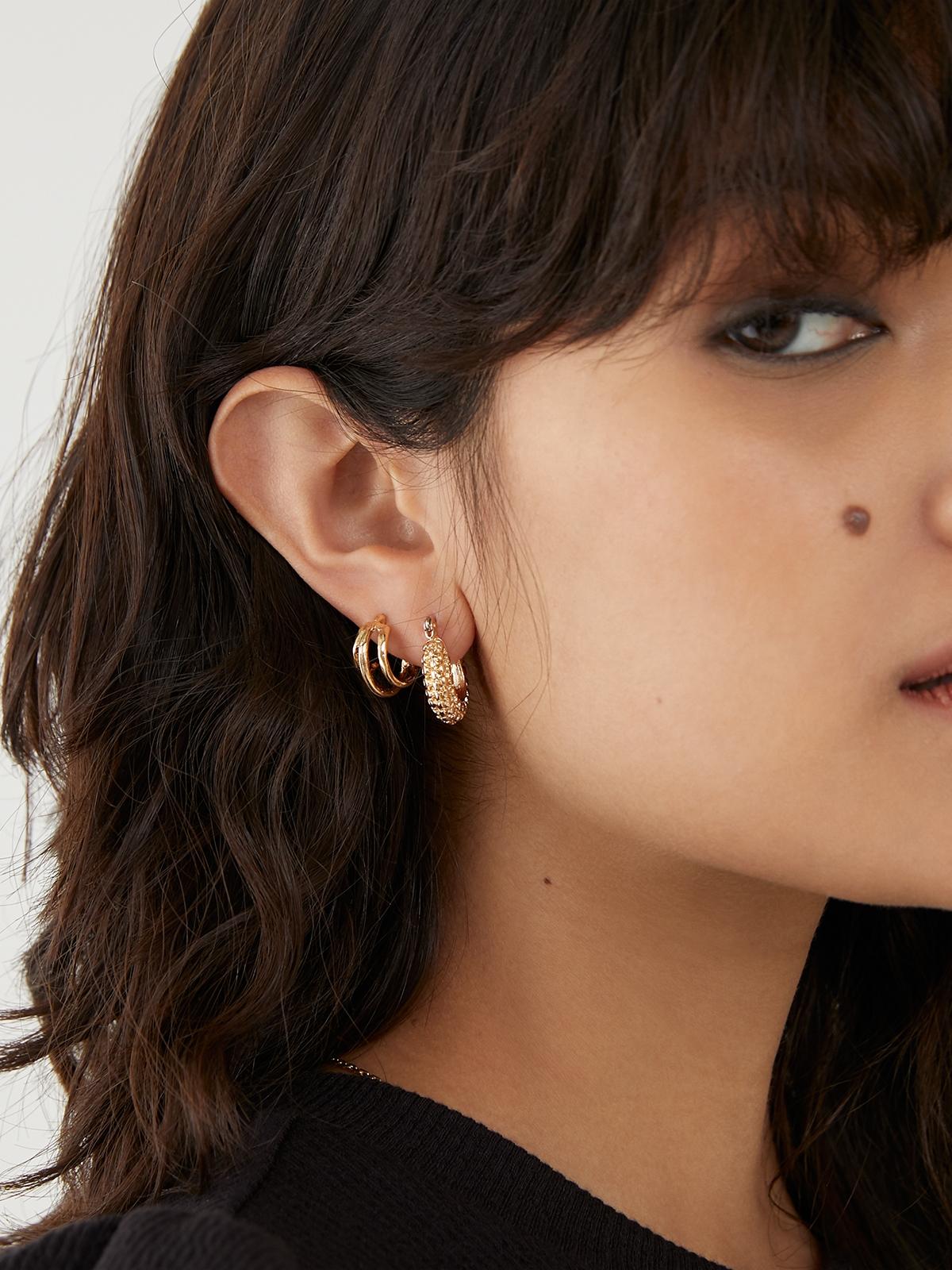 Circular Hoop Earring Set - Gold