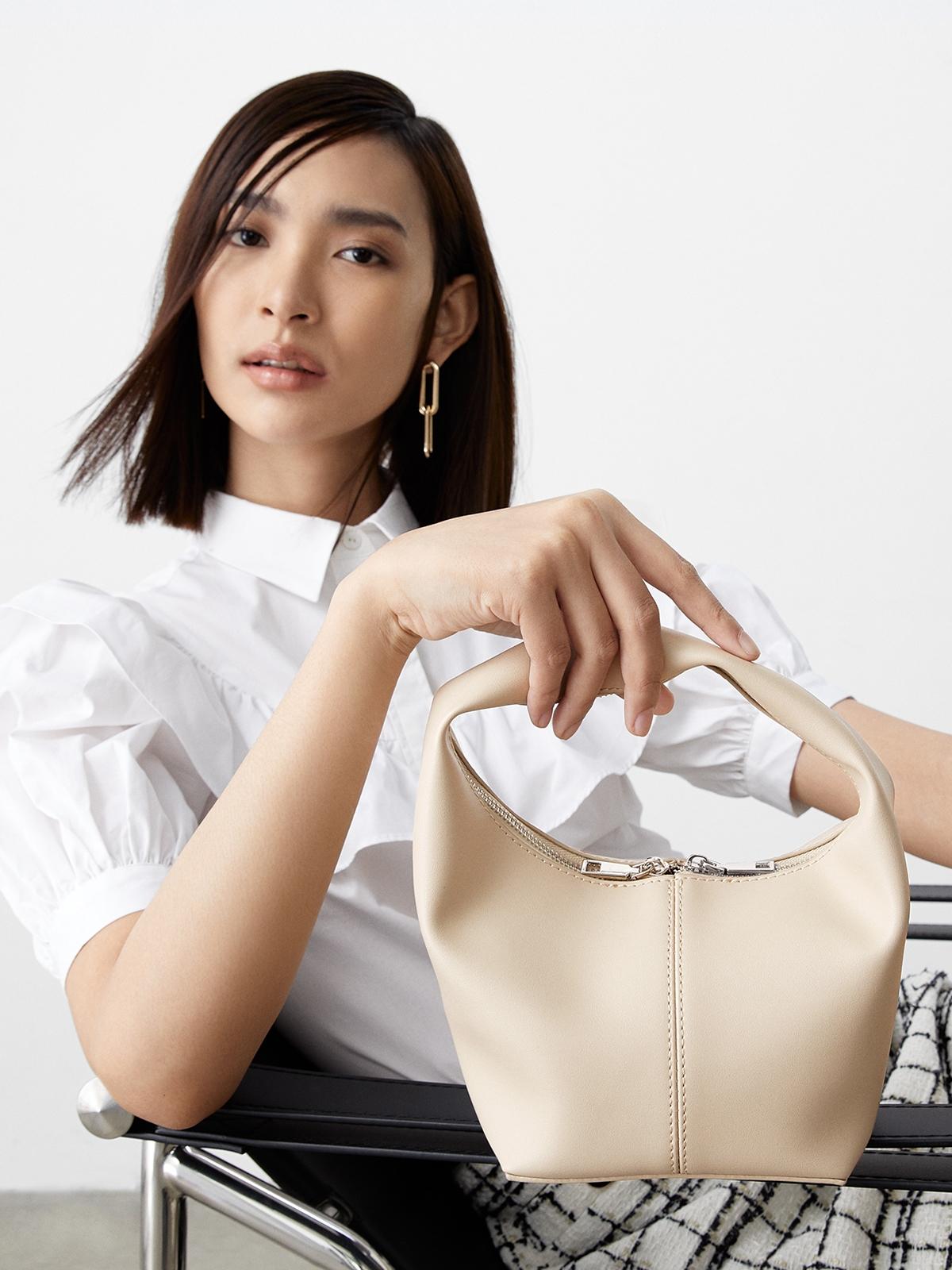 Sustainable PU Leather Bag - Beige