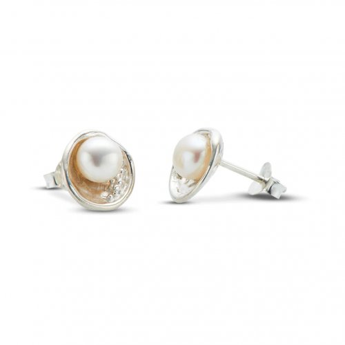 Pearl stud earrings