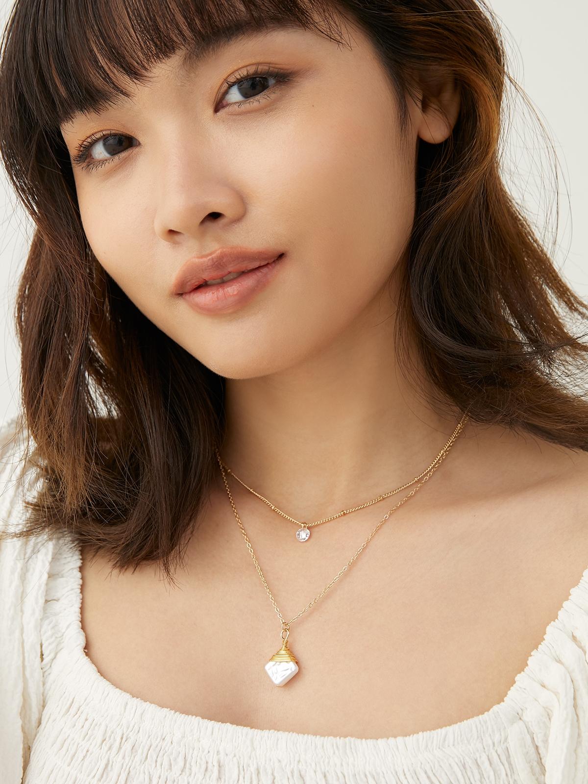Pearl Layered Necklace - Gold