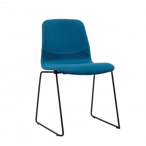 (As-is) Bianca Dining Chair - Matt Black, Teal