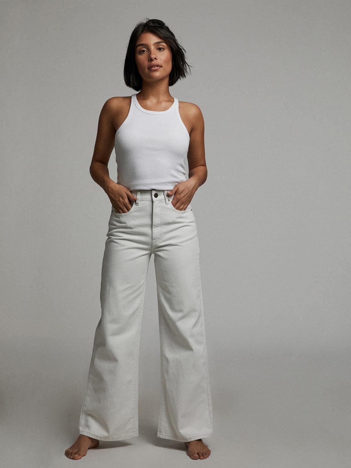 Petite Wide Leg Jeans - Whitehaven