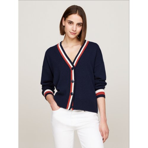  Global Stripe Wool Cashmere Cardigan