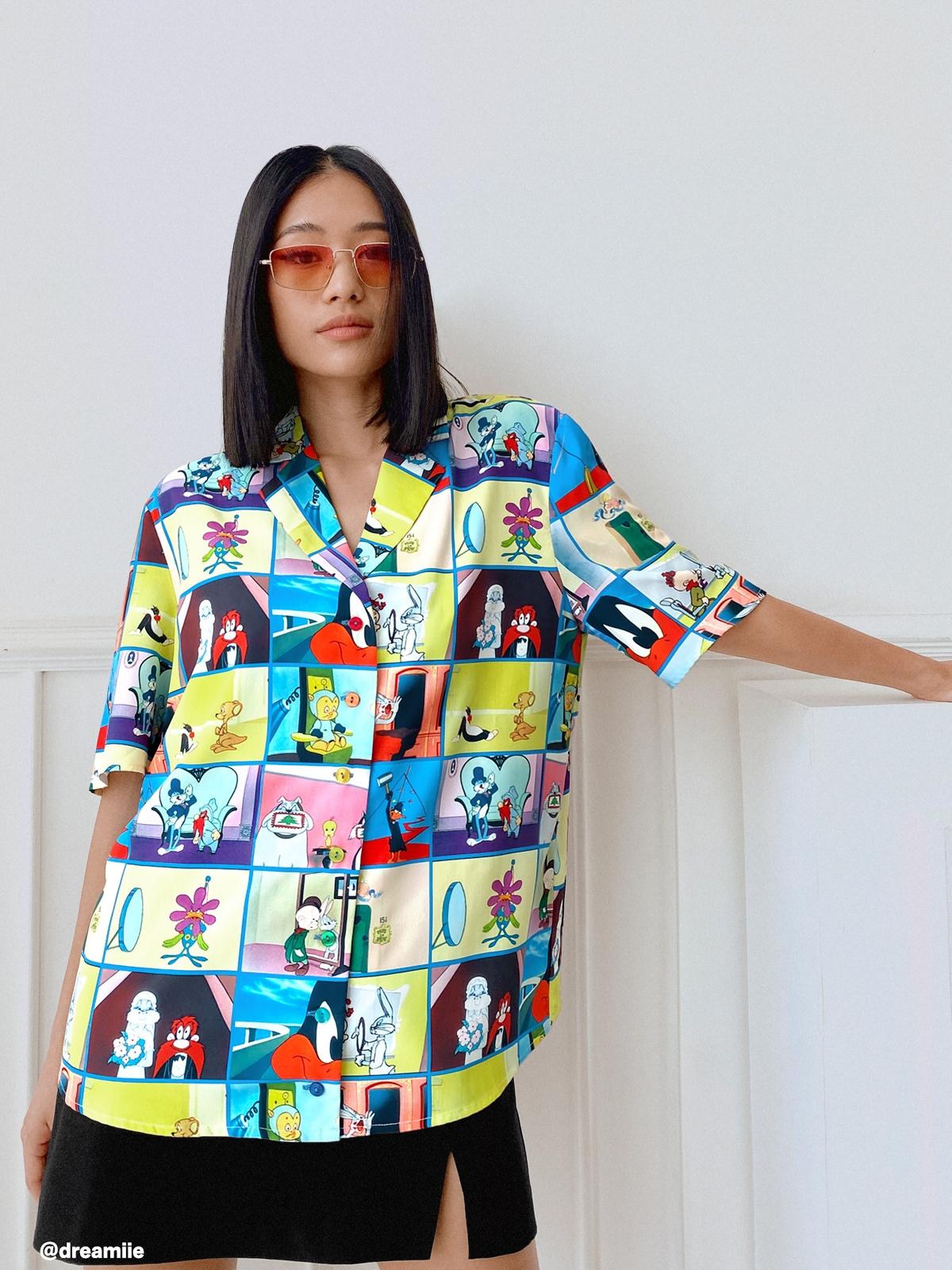 Looney Tunes Graphic Print Top - Blue