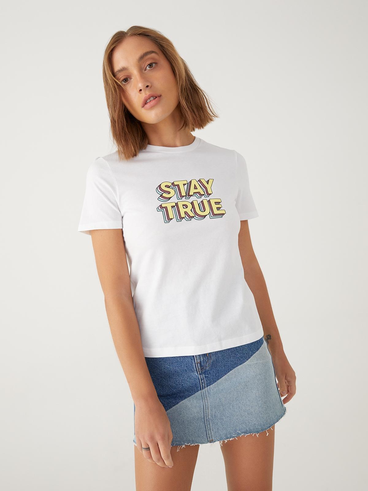Sustainable Stay True Graphic Tee - White