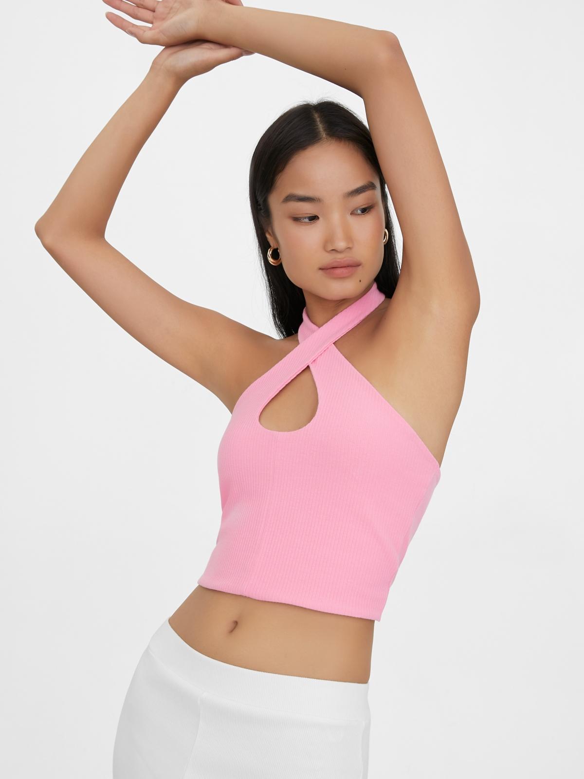 Sustainable Criss Cross Halter Top - Pink