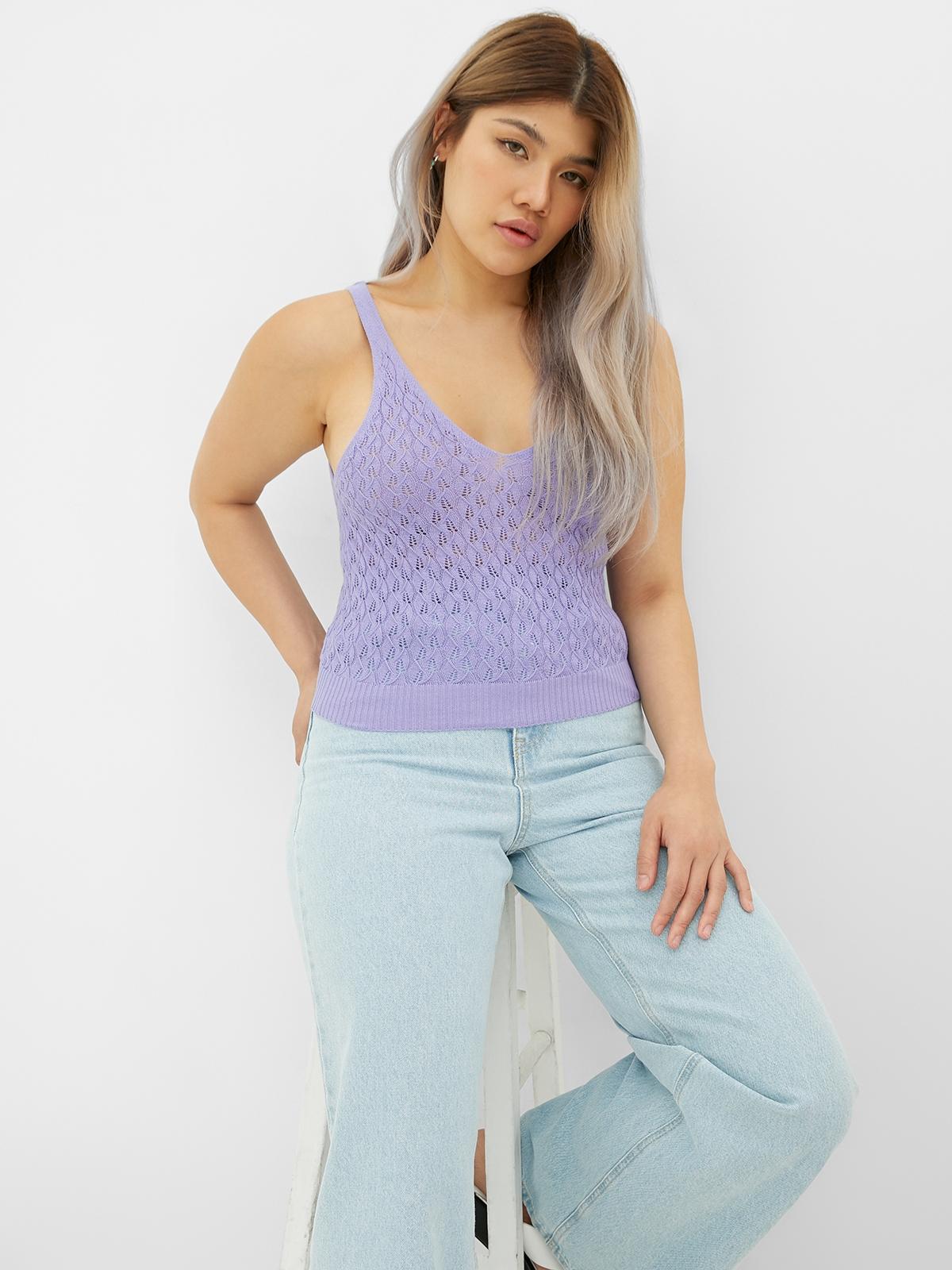 Sustainable V Neck Tank Top - Purple