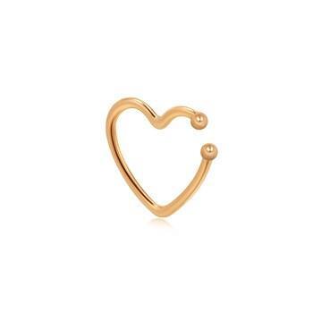 18K Gold Heart-Shaped Single Earring