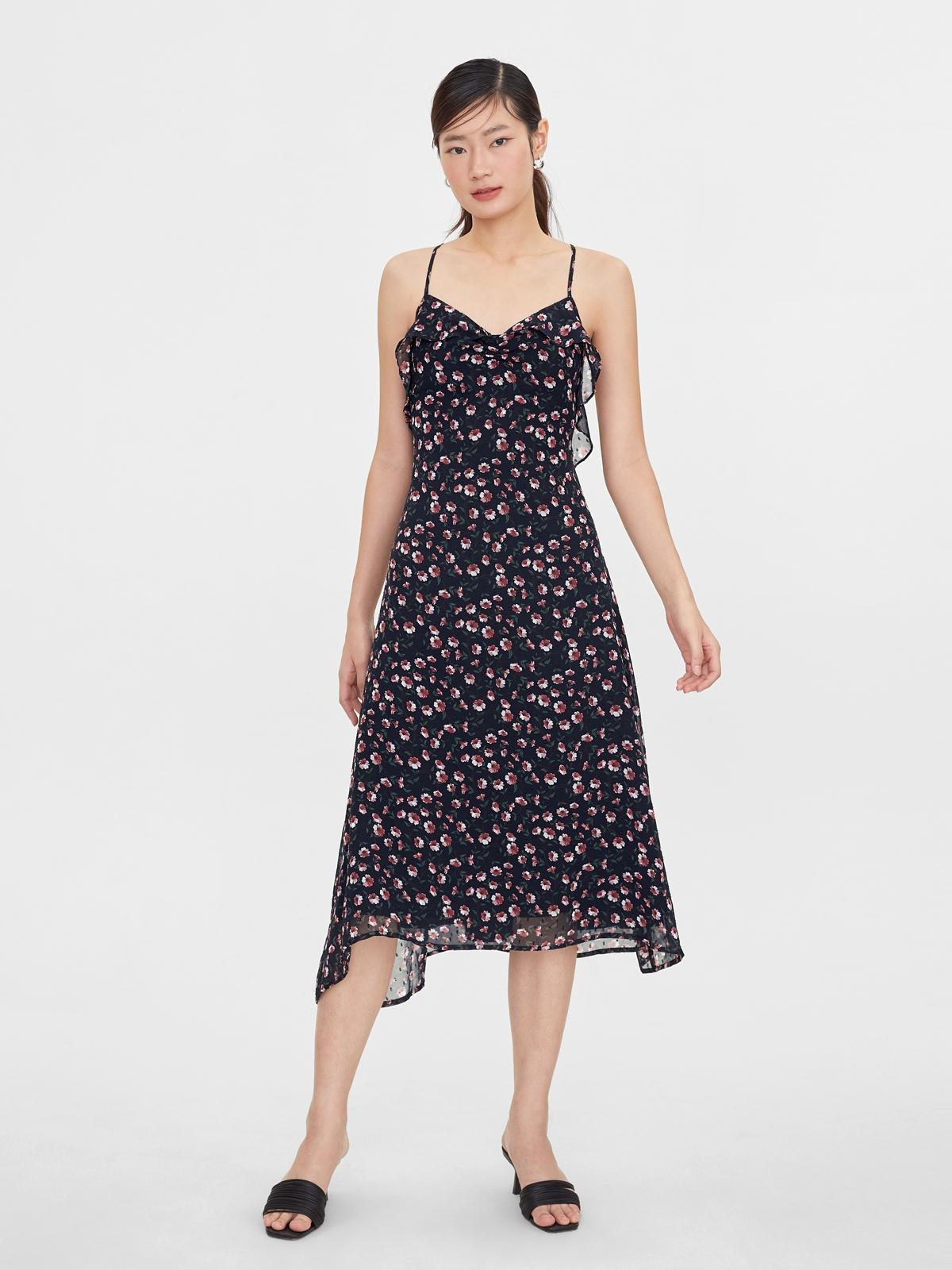 Midi Criss Cross Back Dress - Black