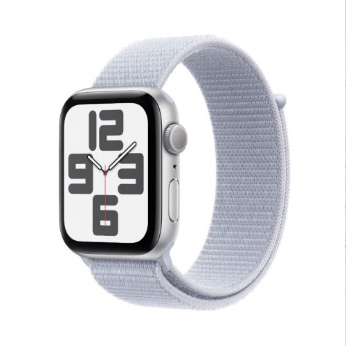APPLE WATCH SE GPS 44MM SILVER ALUMINIUM CASE WITH BLUE CLOUD SPORT LOOP
