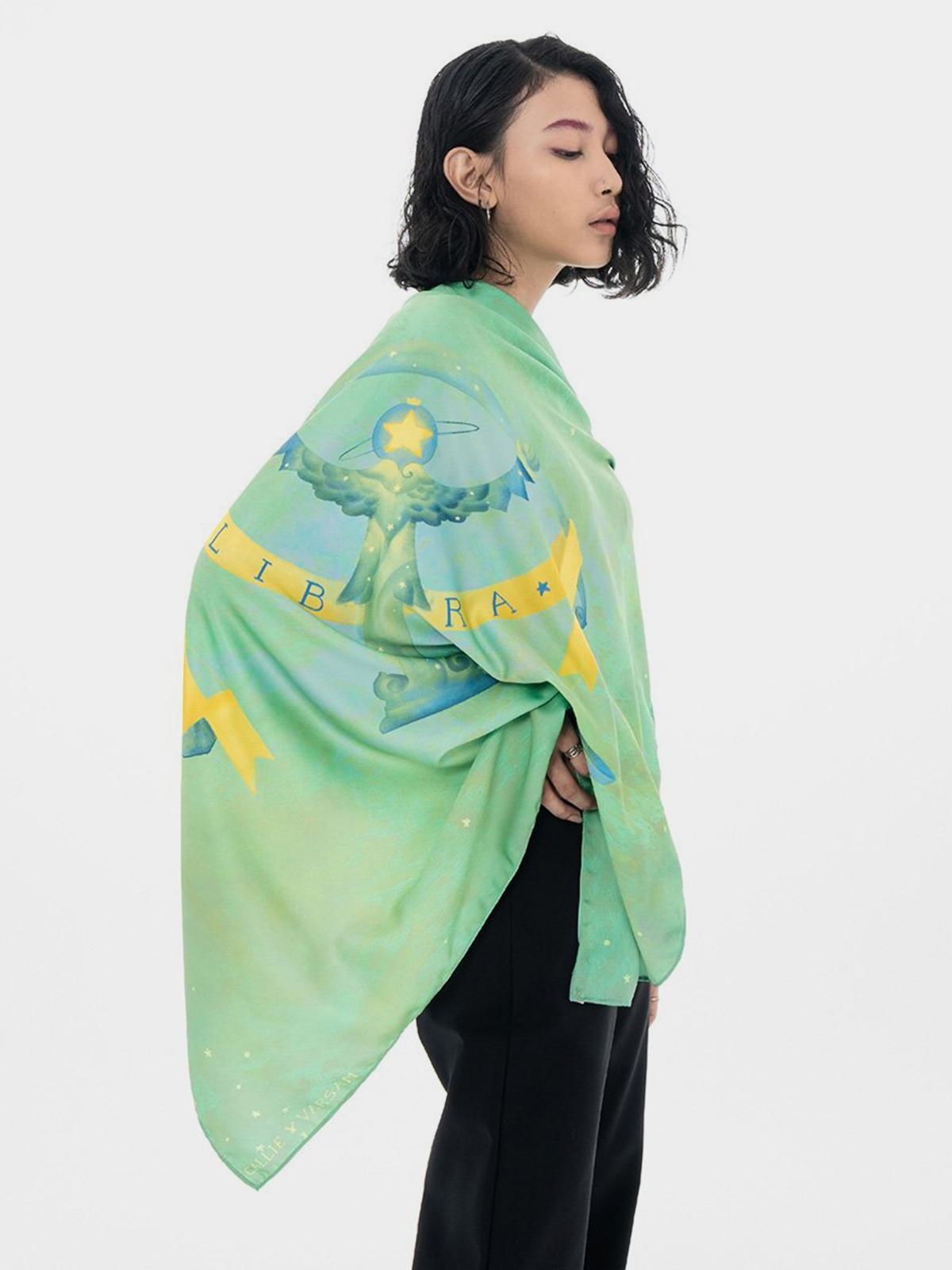 Libra Zodiac Scarf - Green