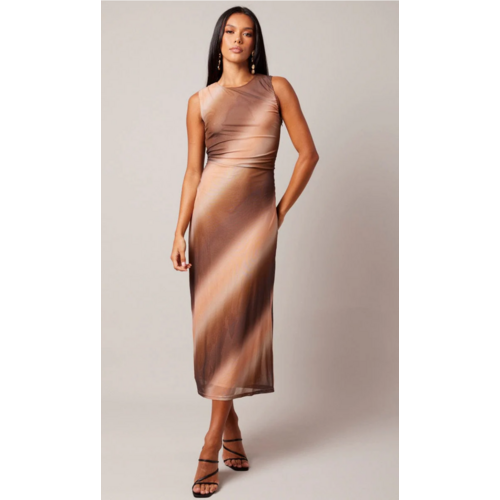 Brown Abstract Bodycon Dress