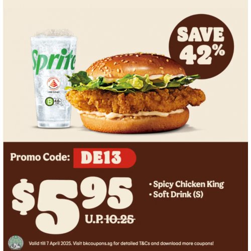 Spice it up with 42% off the Spicy Chicken King combo!