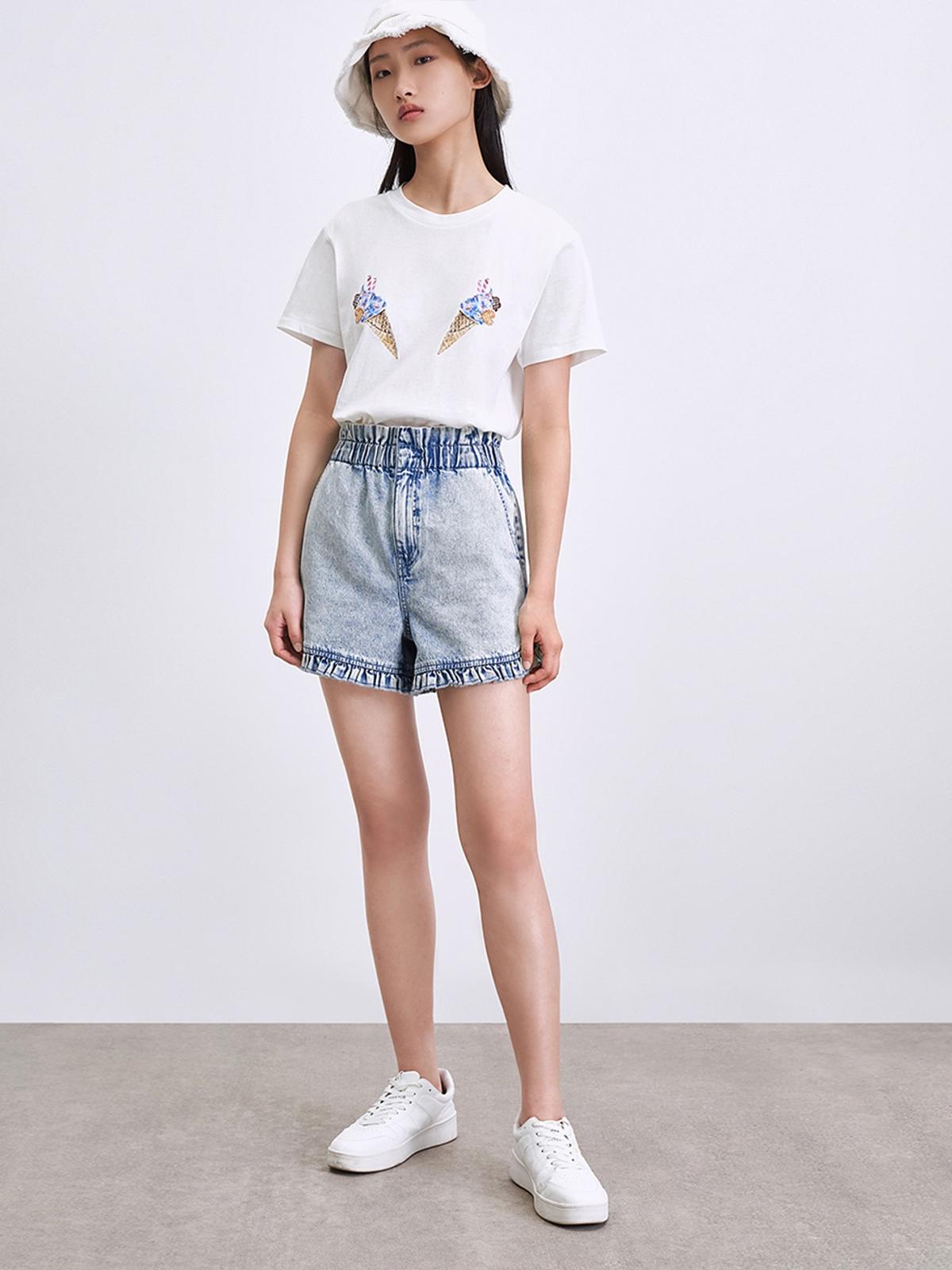 Ice-Cream Graphic Print T-Shirt - White