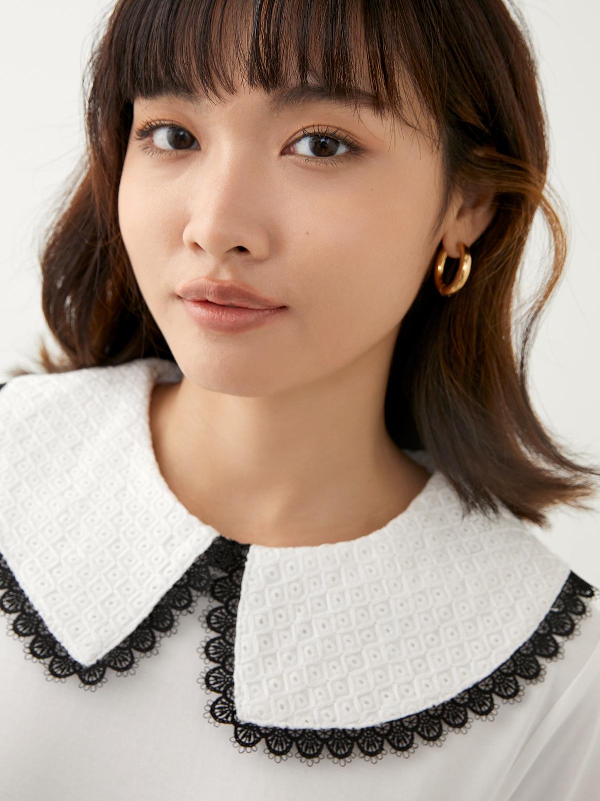 Peter Pan Collar T-Shirt - White