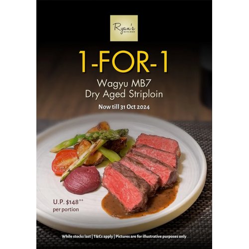 1-for-1 Wagyu MB7 Dry Aged Striploin