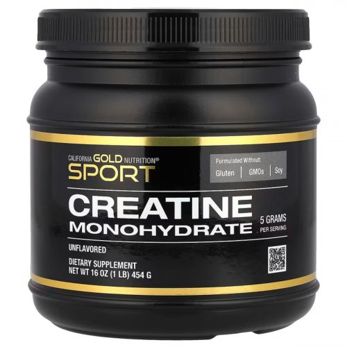  California Gold Nutrition, Sport, Creatine Monohydrate, Unflavored, 1 lb (454 g) 
