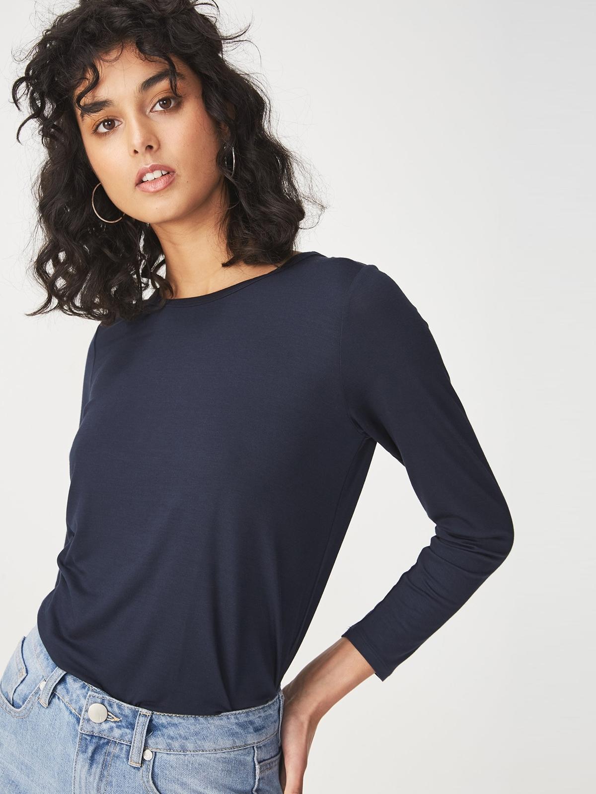 Kathleen Long Sleeve Top - Moonlight
