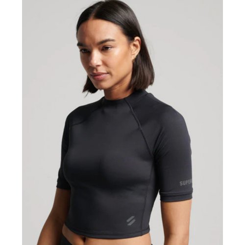 Run 3/4 Tight Crop Top - Black