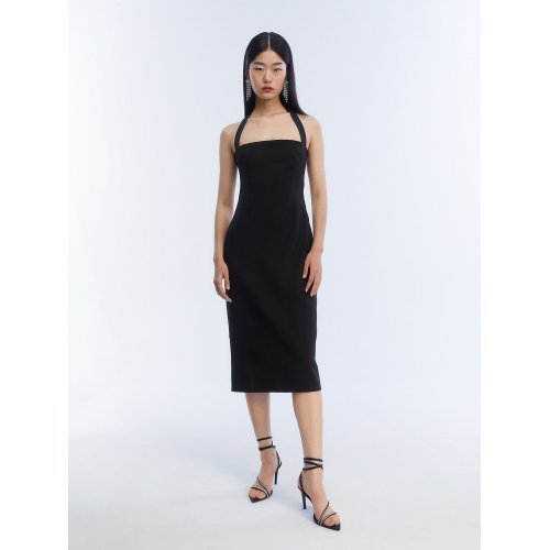 POMELO--Halter Neck Midi Dress