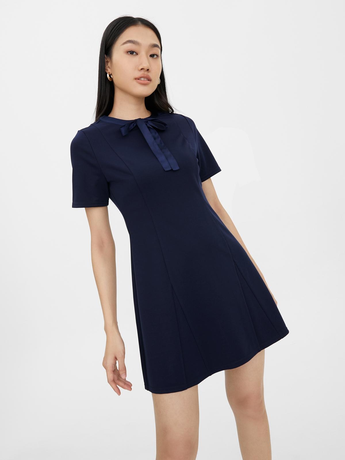 Bow Tie Mini Dress - Navy