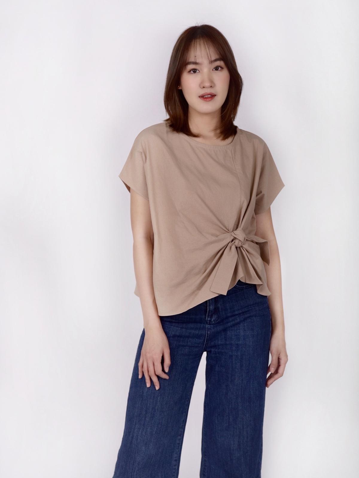 3.3 Field Trip X Knotted Sleeveless Top - Light Beige