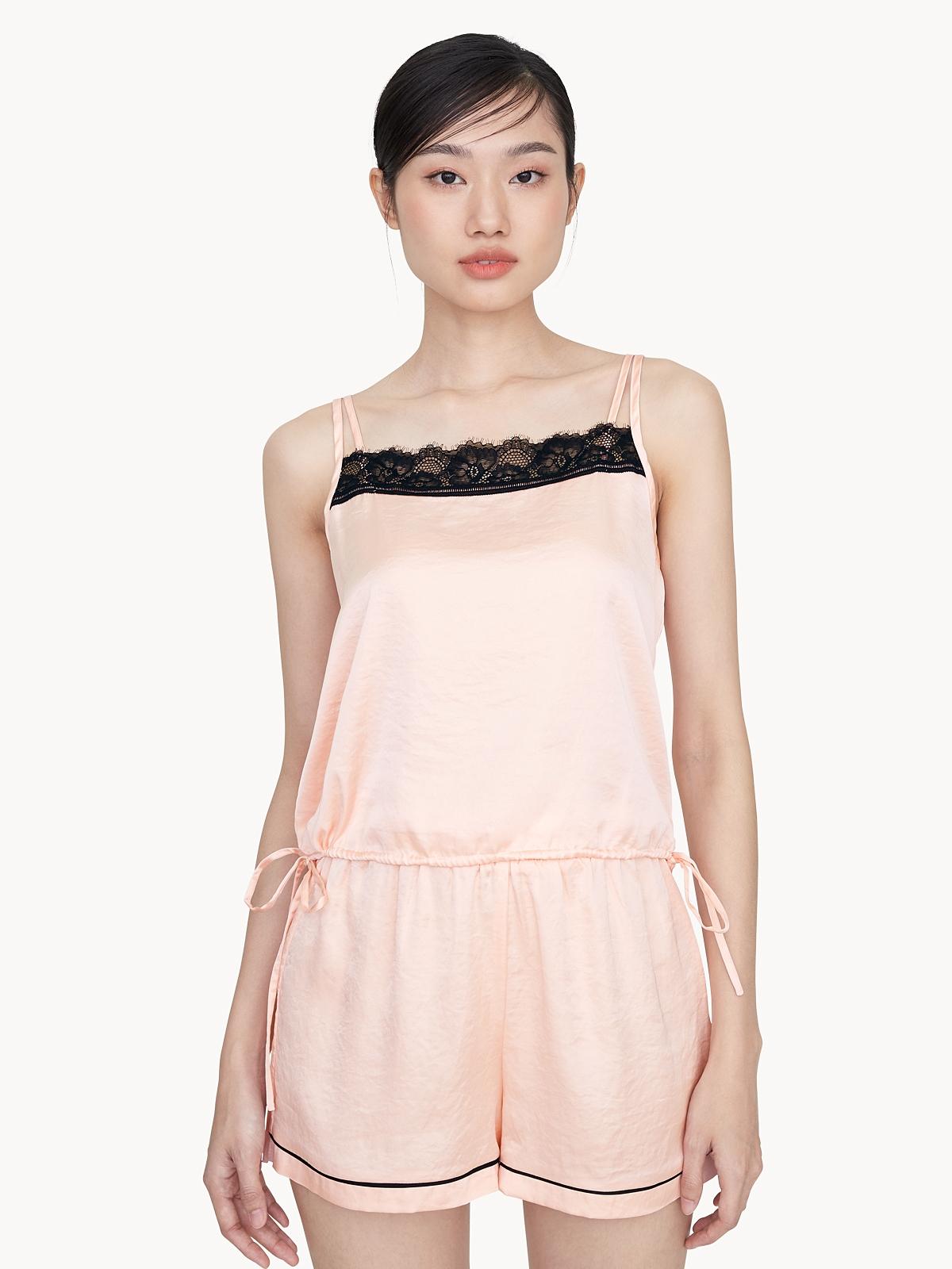 Lace Accent Cami Top - Pink